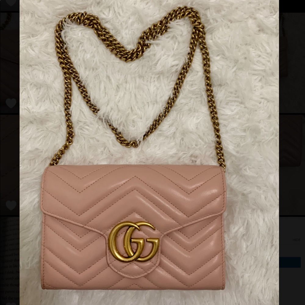 Gucci Matelasse GG Marmont Chain Wallet